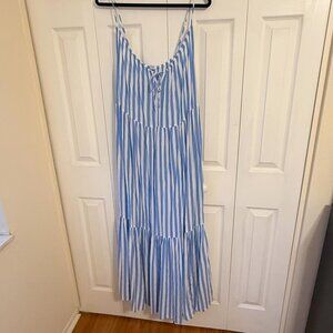 Old Navy Blue White Stripe Maxi Dress